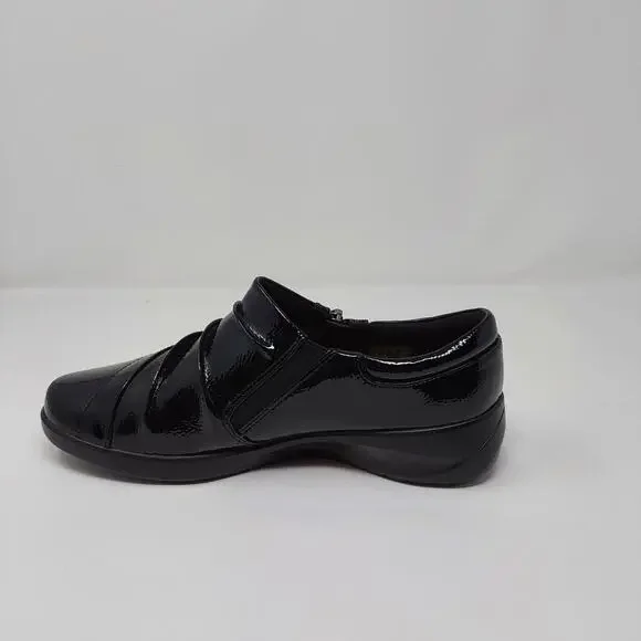 Clarks Collection Women’s Black Patent Leather Comfort Shoes Zip Size 9 Wide NEW - Picture 13 of 14
